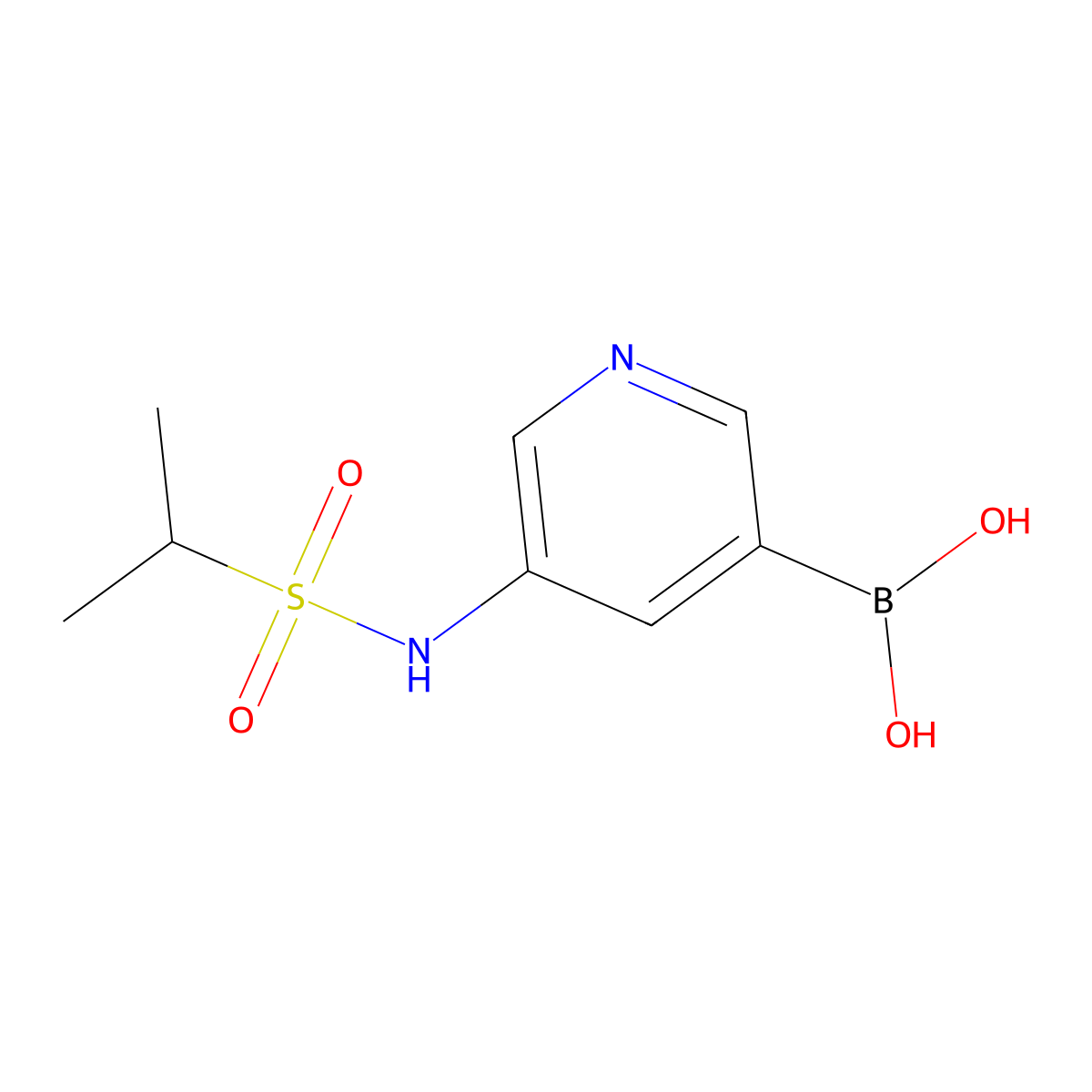 (5-(1-Methylethylsulfonamido)pyridin-3-yl)boronic acid molecular structure, CAS 1356087-38-1