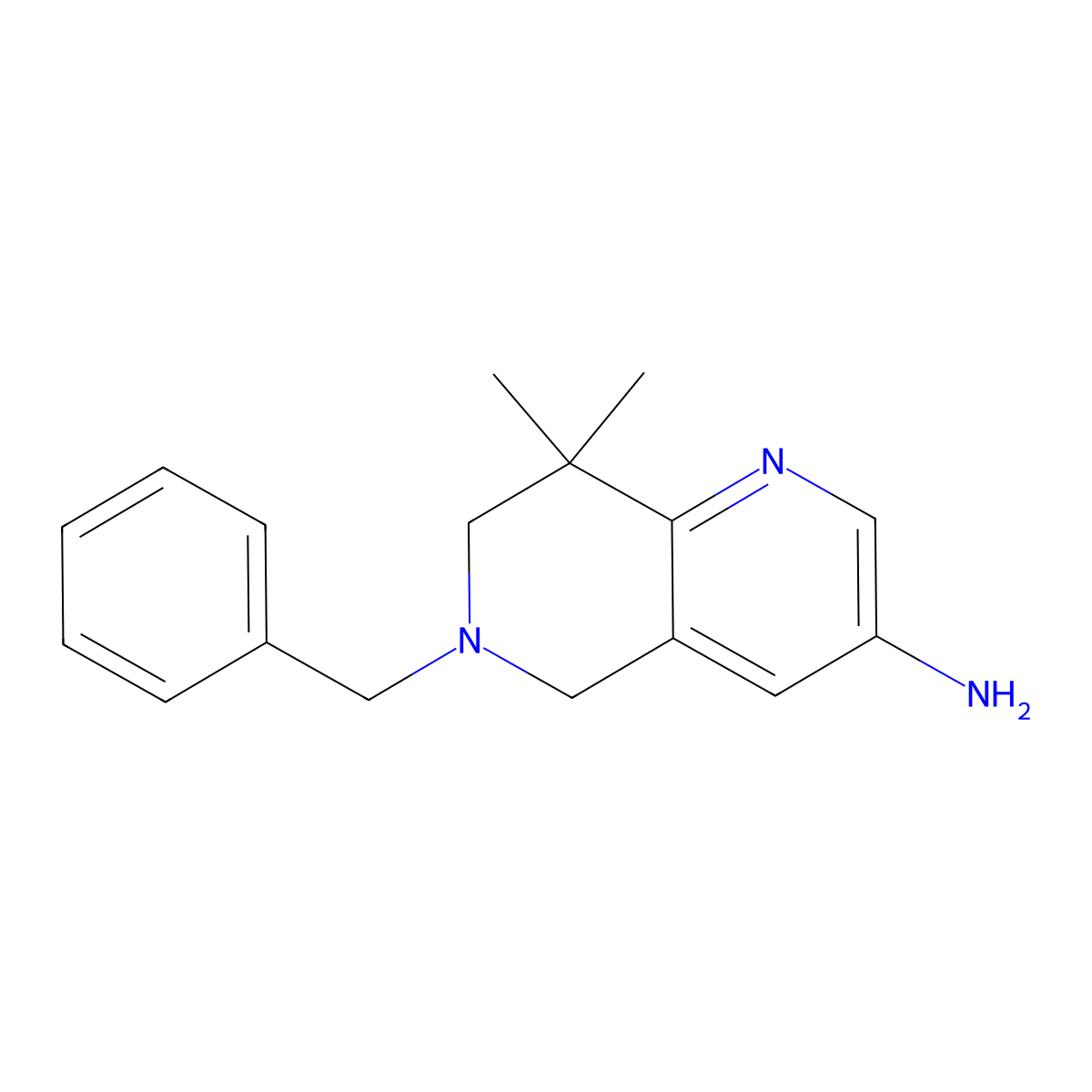 6-Benzyl-8,8-dimethyl-5,6,7,8-tetrahydro-1,6-naphthyridin-3-amine molecular structure, CAS 1356087-44-9