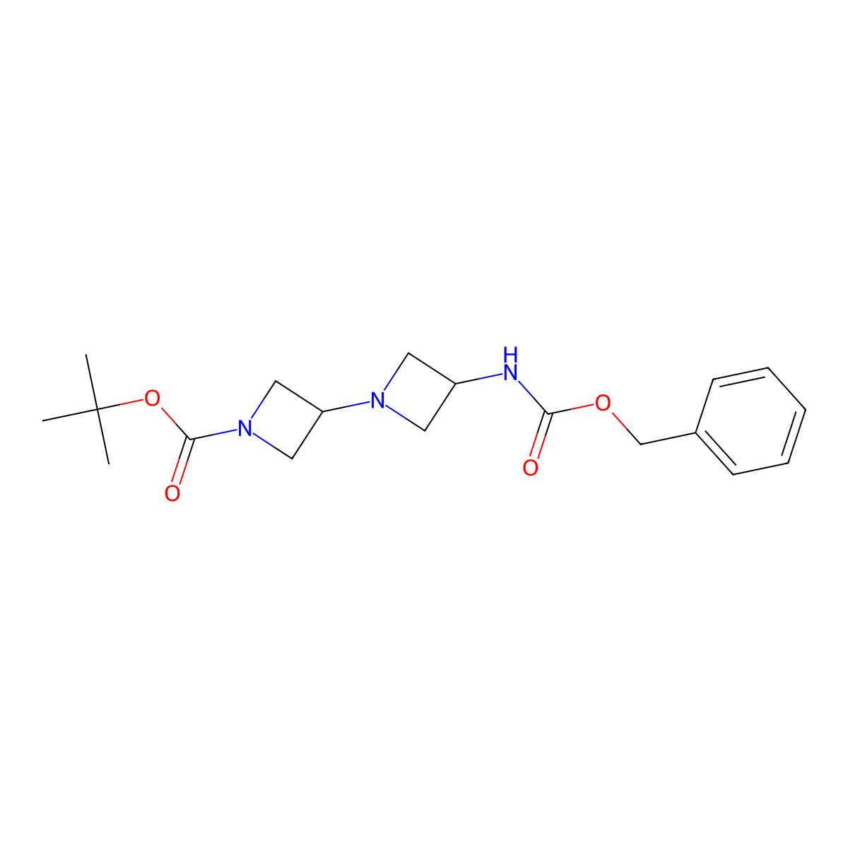 tert-Butyl 3-(((benzyloxy)carbonyl)amino)-[1,3'-biazetidine]-1'-carboxylate molecular structure, CAS 1356087-48-3