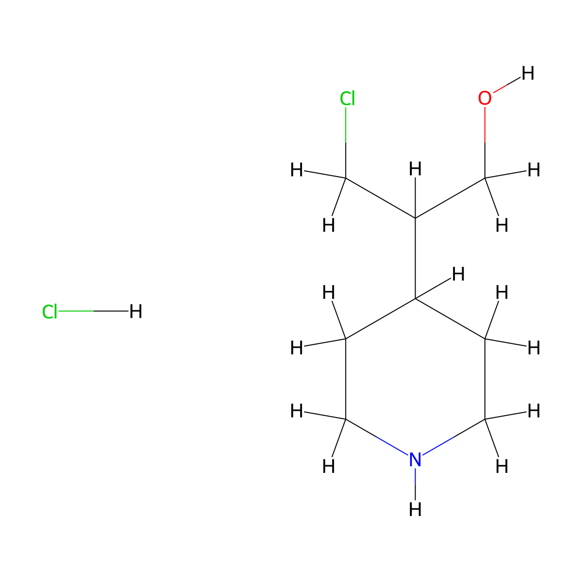 3-Chloro-2-(piperidin-4-yl)propan-1-ol hydrochloride molecular structure, CAS 1356087-50-7