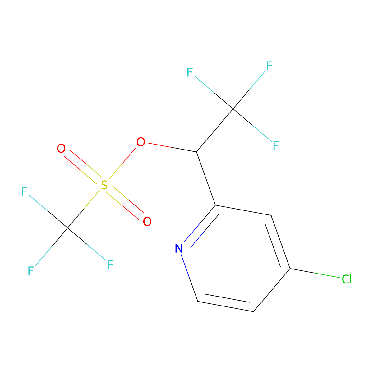 1-(4-Chloropyridin-2-yl)-2,2,2-trifluoroethyl trifluoromethanesulfonate molecular structure, CAS 1356087-54-1
