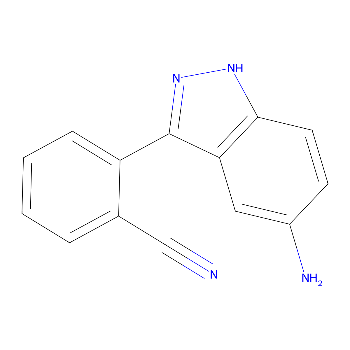 2-(5-amino-1H-indazol-3-yl)benzonitrile molecular structure, CAS 1356087-67-6