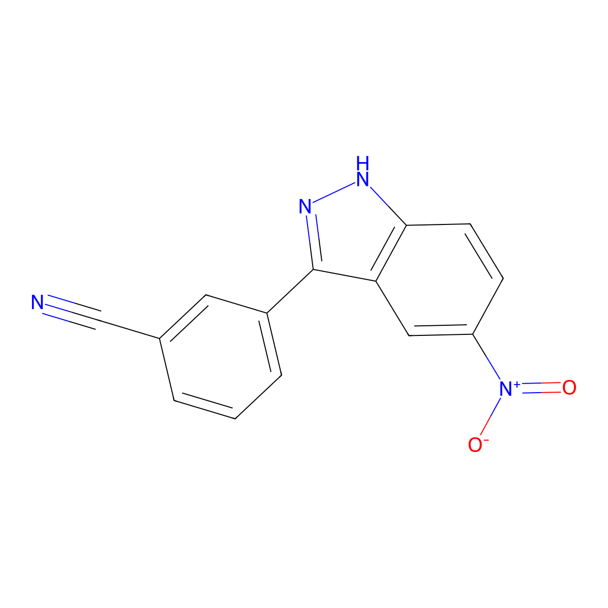 3-(5-nitro-1H-indazol-3-yl)benzonitrile molecular structure, CAS 1356087-69-8