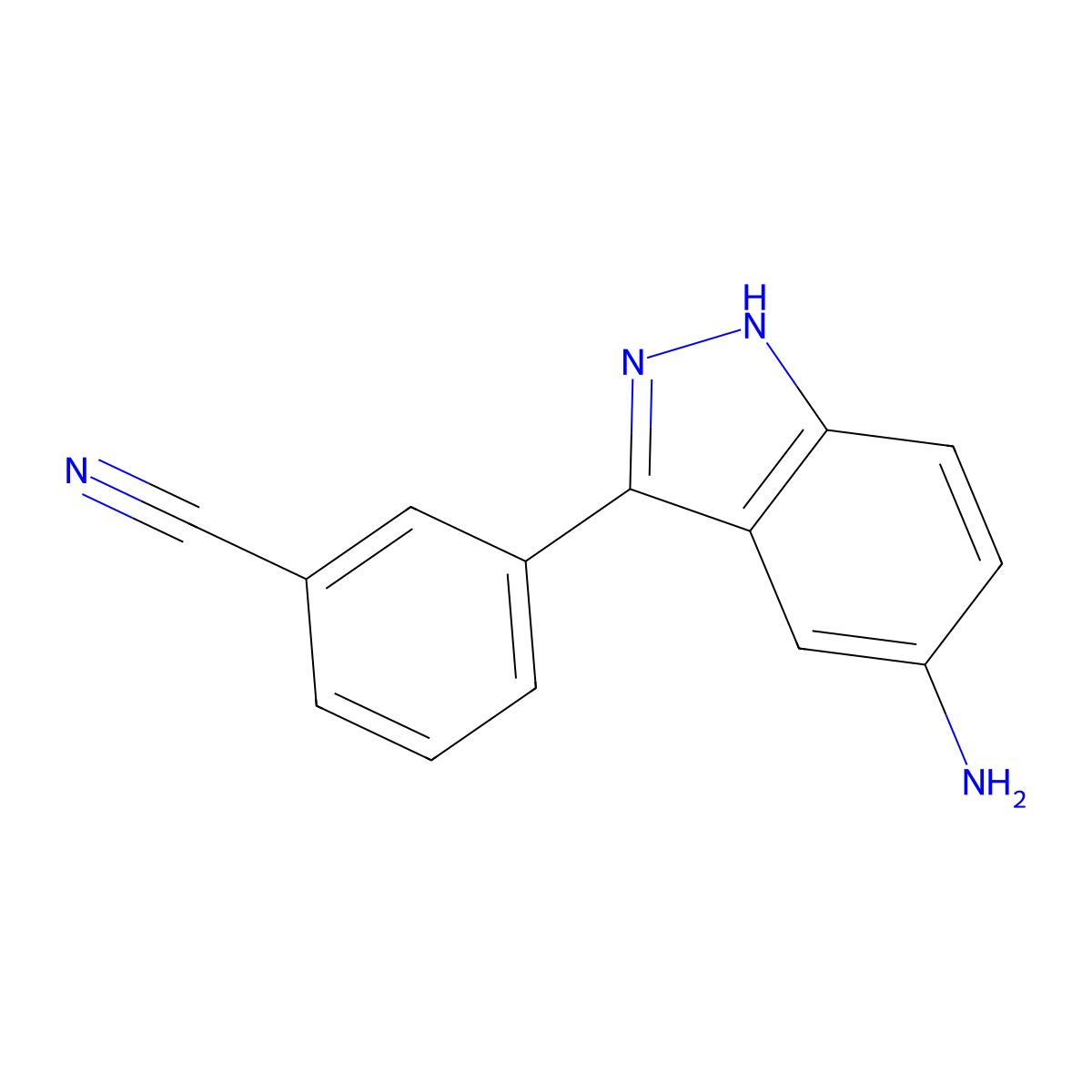 3-(5-amino-1H-indazol-3-yl)benzonitrile molecular structure, CAS 1356087-71-2