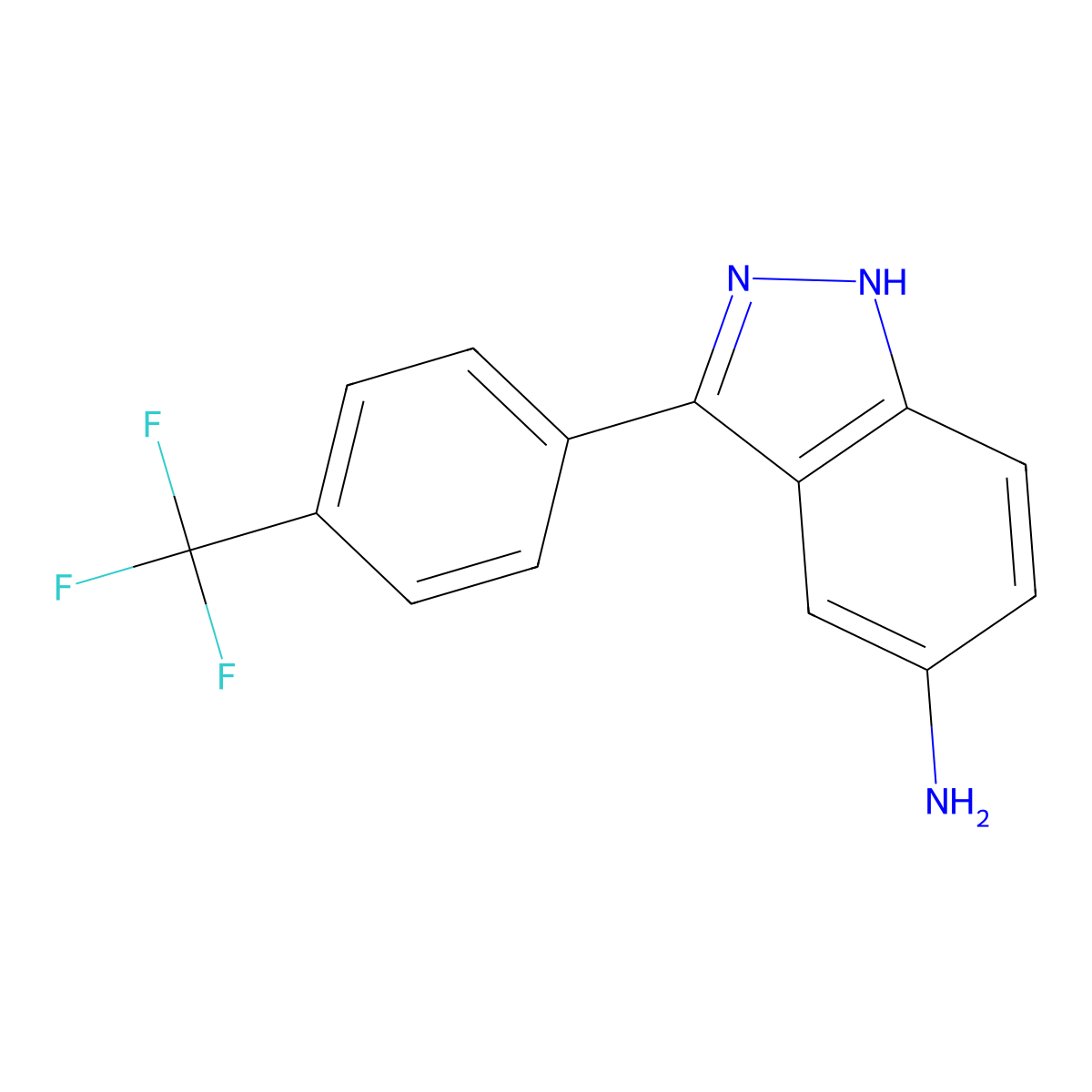3-(4-(trifluoromethyl)phenyl)-1H-indazol-5-amine molecular structure, CAS 1356087-80-3