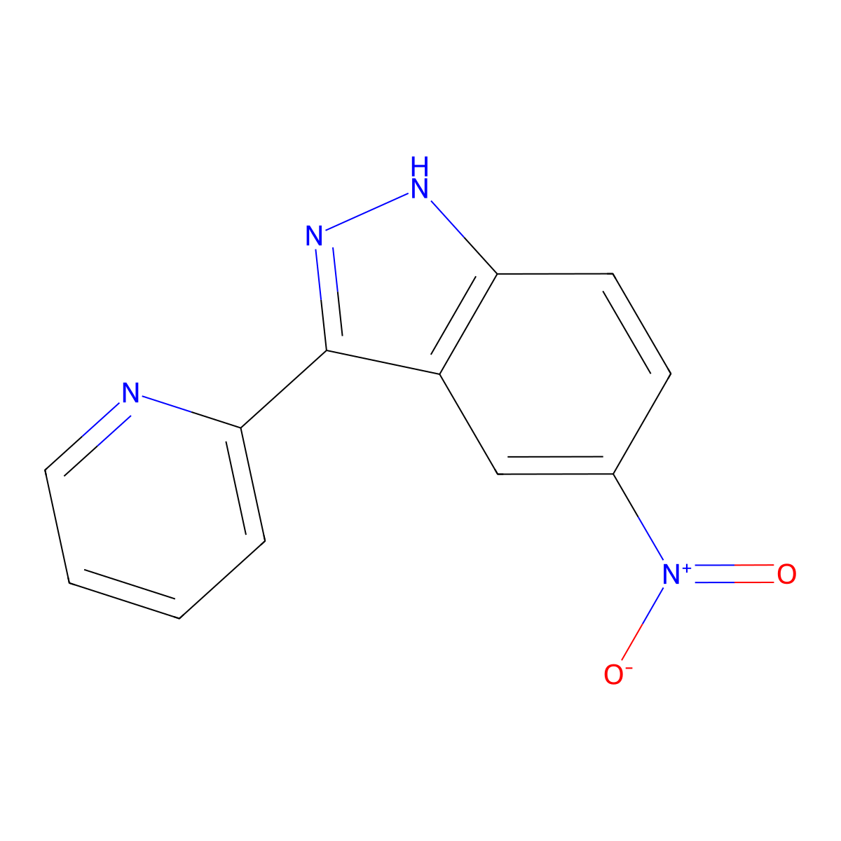 5-nitro-3-(pyridin-2-yl)-1H-indazole molecular structure, CAS 1356087-82-5