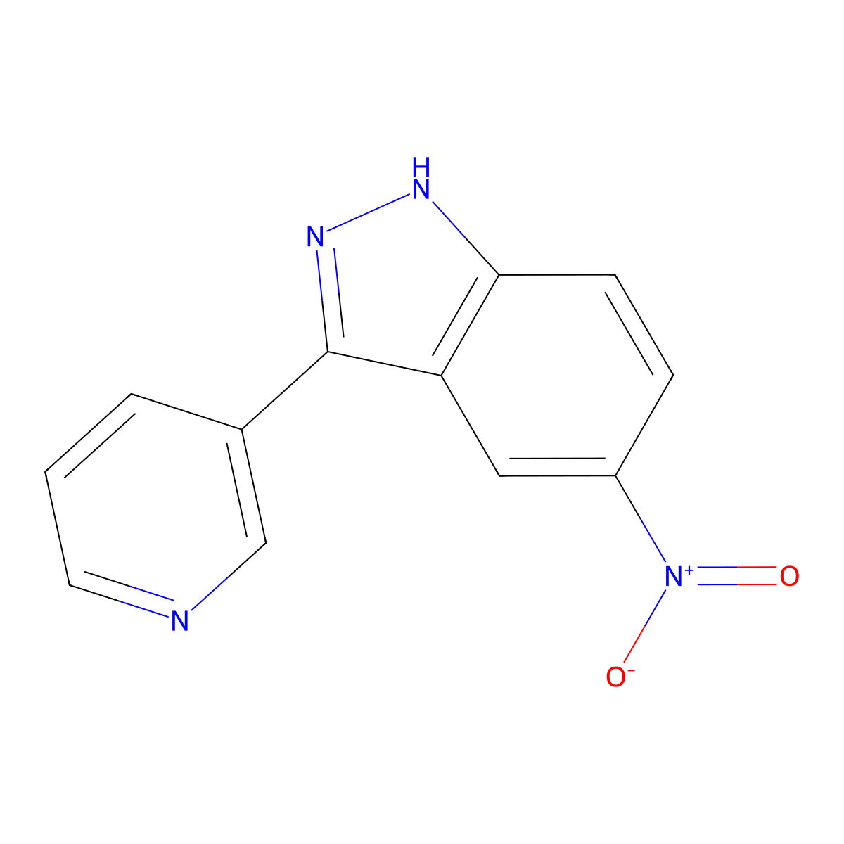 5-nitro-3-(pyridin-3-yl)-1H-indazole molecular structure, CAS 1356087-84-7