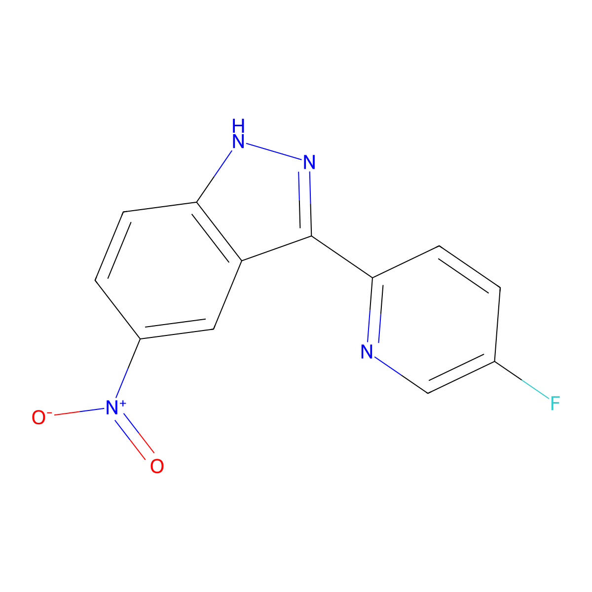3-(5-fluoropyridin-2-yl)-5-nitro-1H-indazole molecular structure, CAS 1356087-90-5