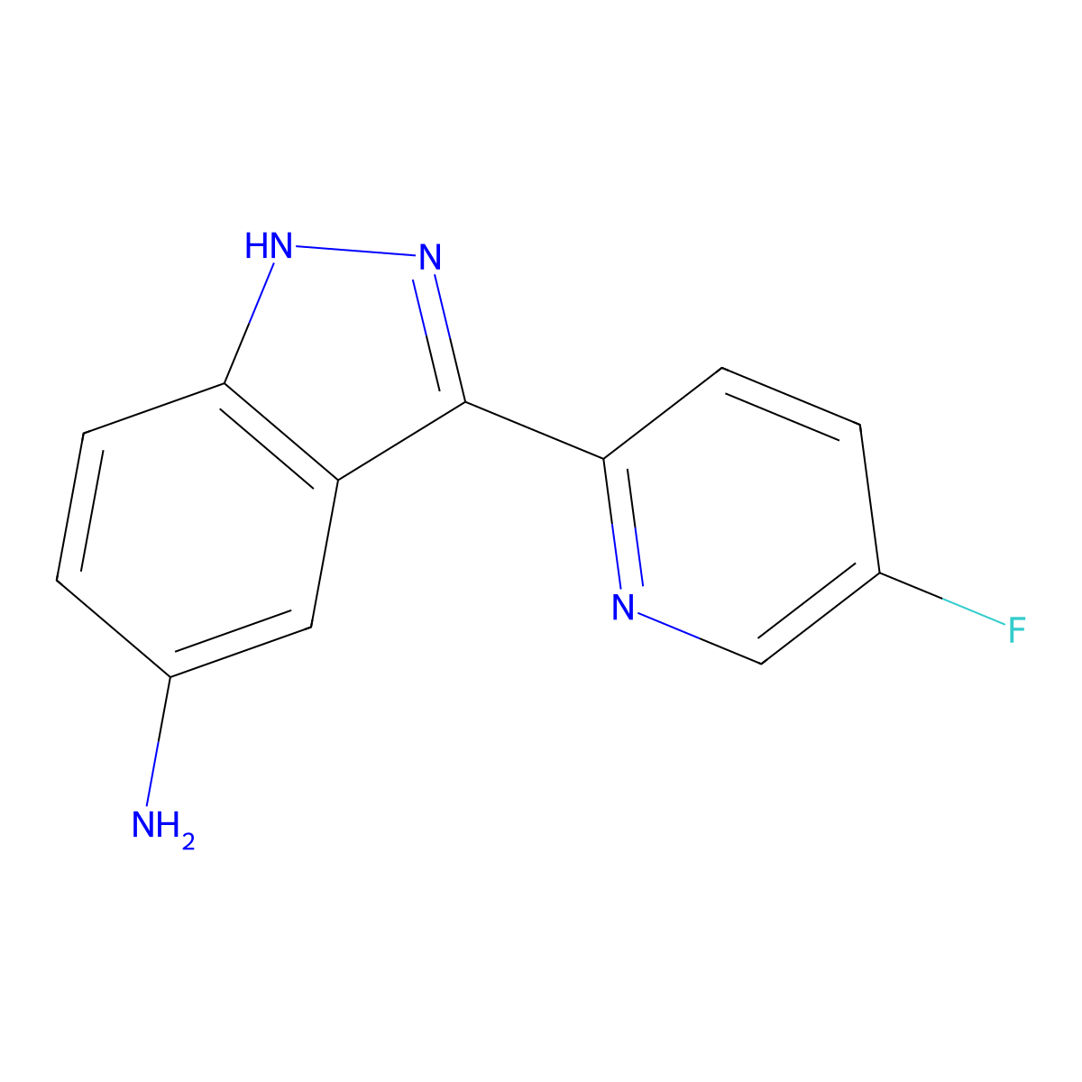 3-(5-fluoropyridin-2-yl)-1H-indazol-5-amine molecular structure, CAS 1356087-92-7