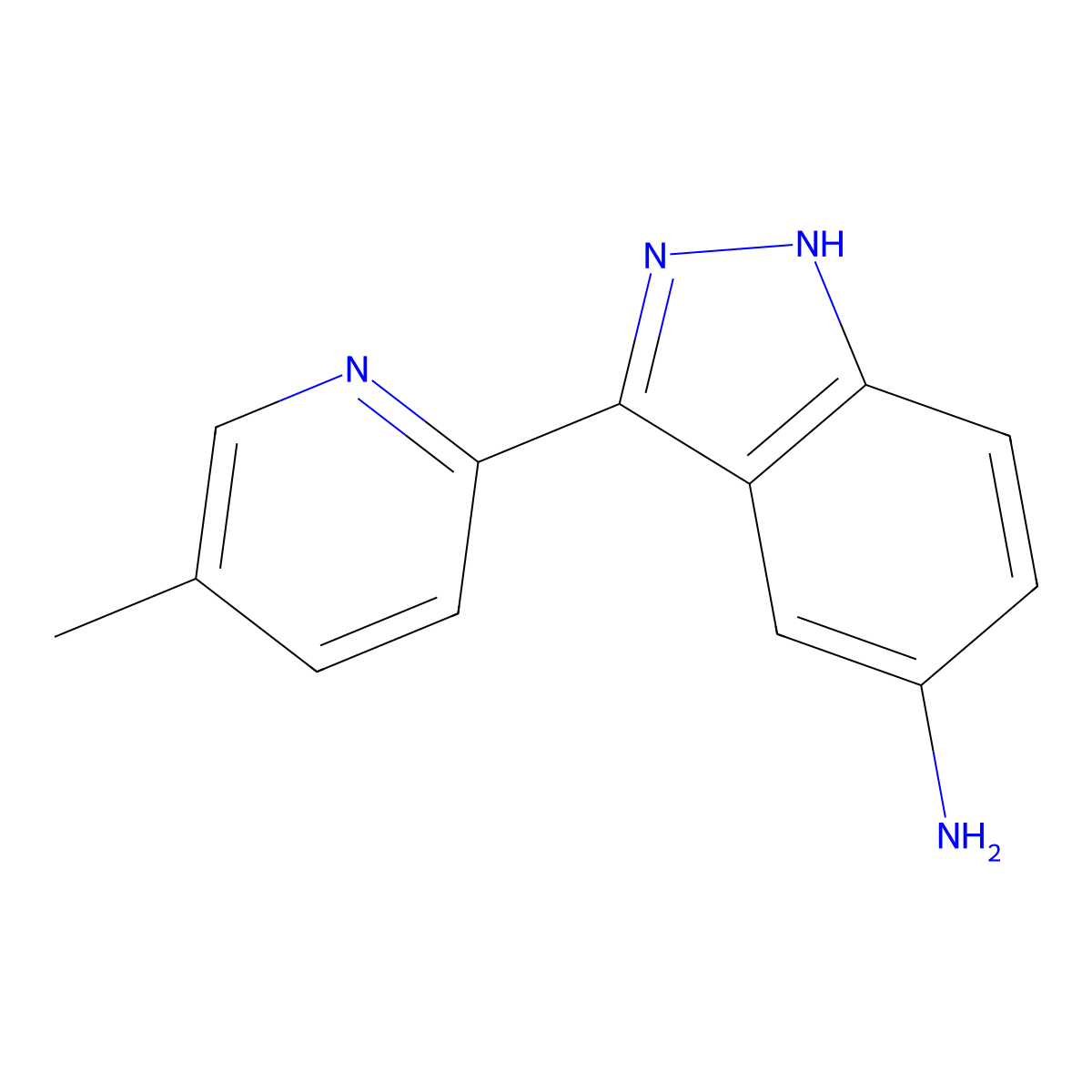 3-(5-methylpyridin-2-yl)-1H-indazol-5-amine molecular structure, CAS 1356087-96-1