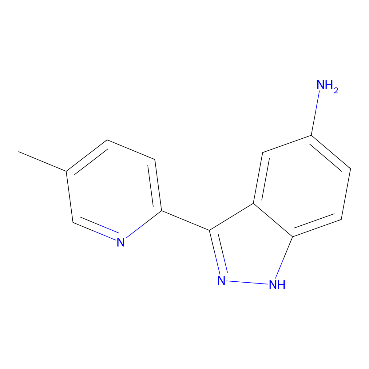 3-(5-methylpyridin-2-yl)-1H-indazol-5-amine molecular structure, CAS 1356087-96-1