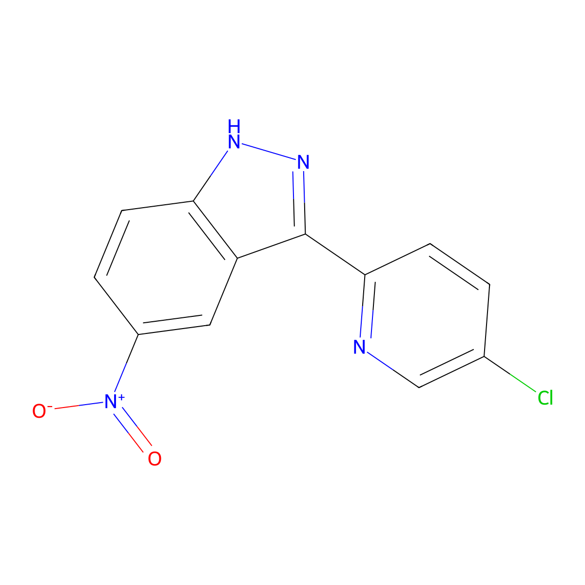 3-(5-chloropyridin-2-yl)-5-nitro-1H-indazole molecular structure, CAS 1356087-98-3