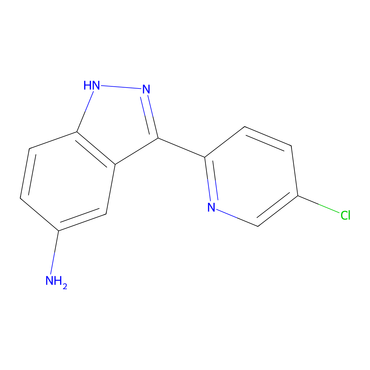 3-(5-chloropyridin-2-yl)-1H-indazol-5-amine molecular structure, CAS 1356088-00-0