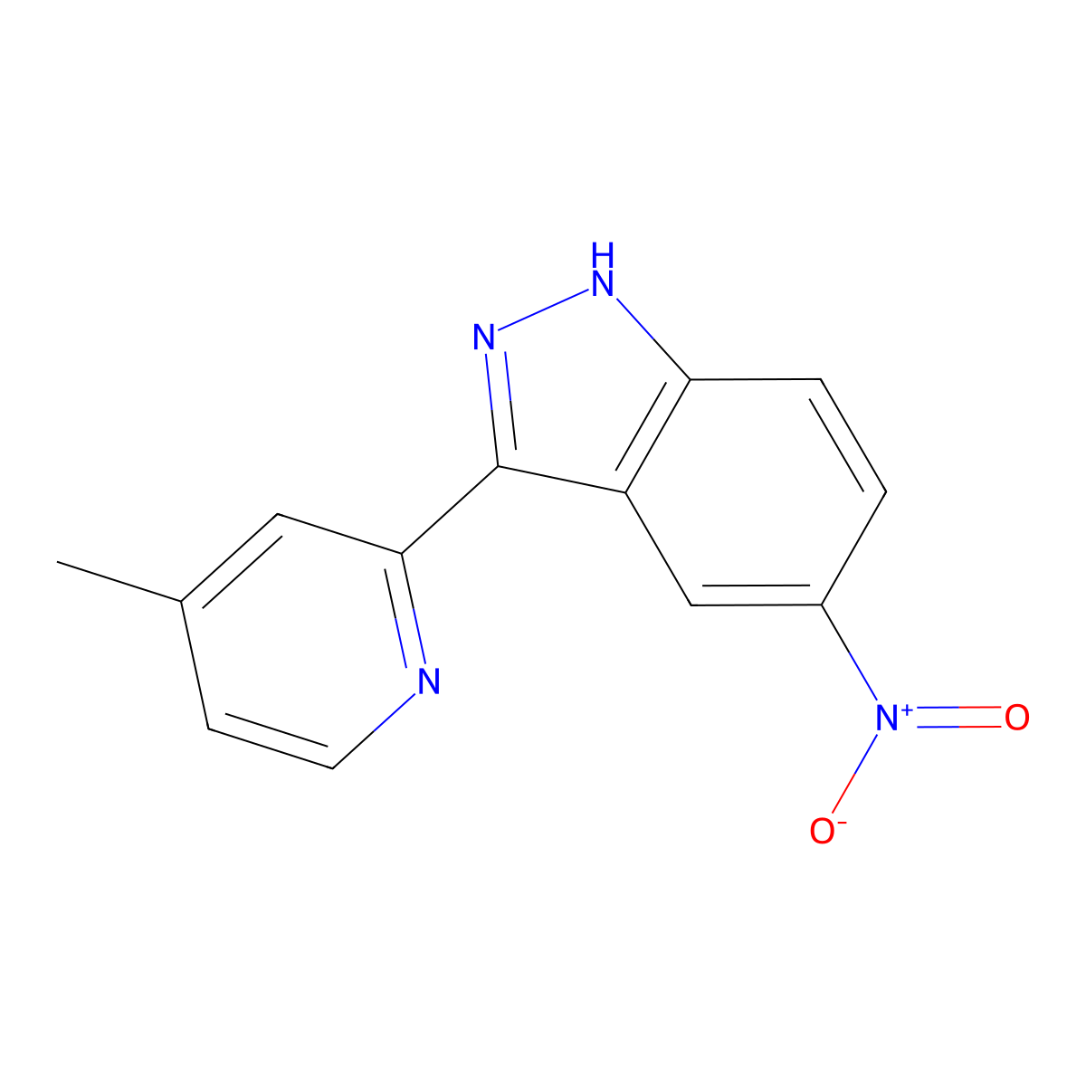 3-(4-methylpyridin-2-yl)-5-nitro-1H-indazole molecular structure, CAS 1356088-02-2