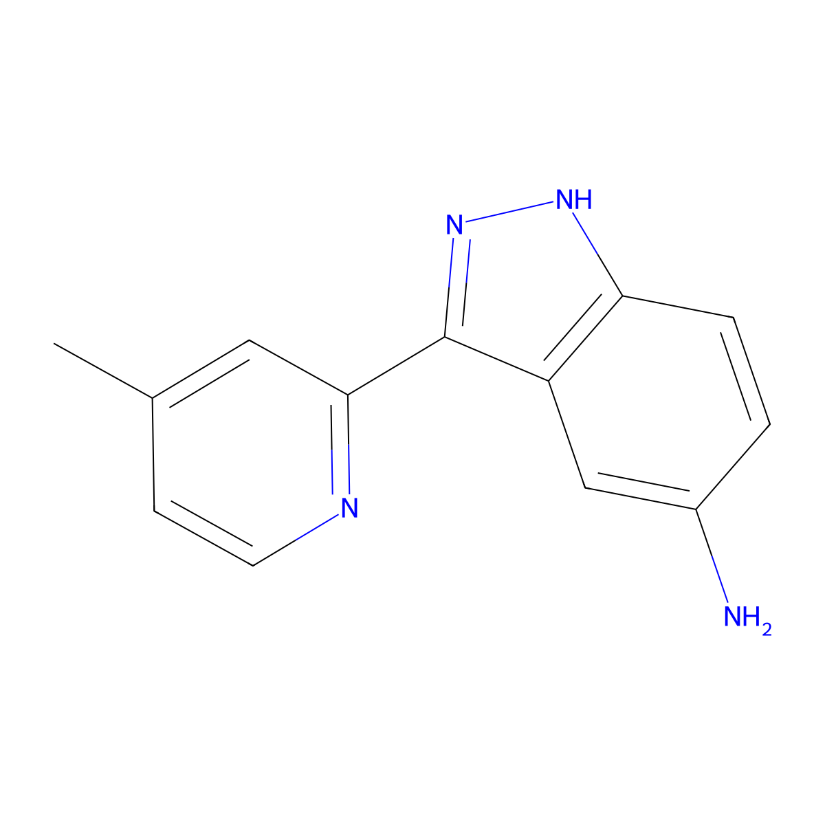 3-(4-methylpyridin-2-yl)-1H-indazol-5-amine molecular structure, CAS 1356088-04-4