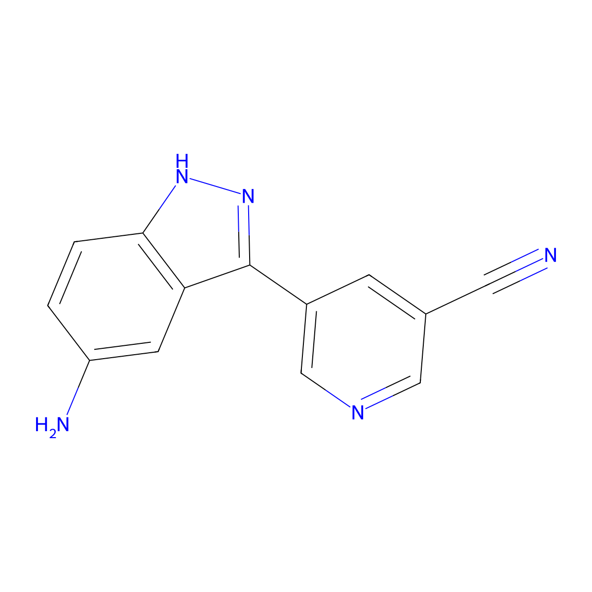 5-(5-Amino-1H-indazol-3-yl)nicotinonitrile molecular structure, CAS 1356088-12-4