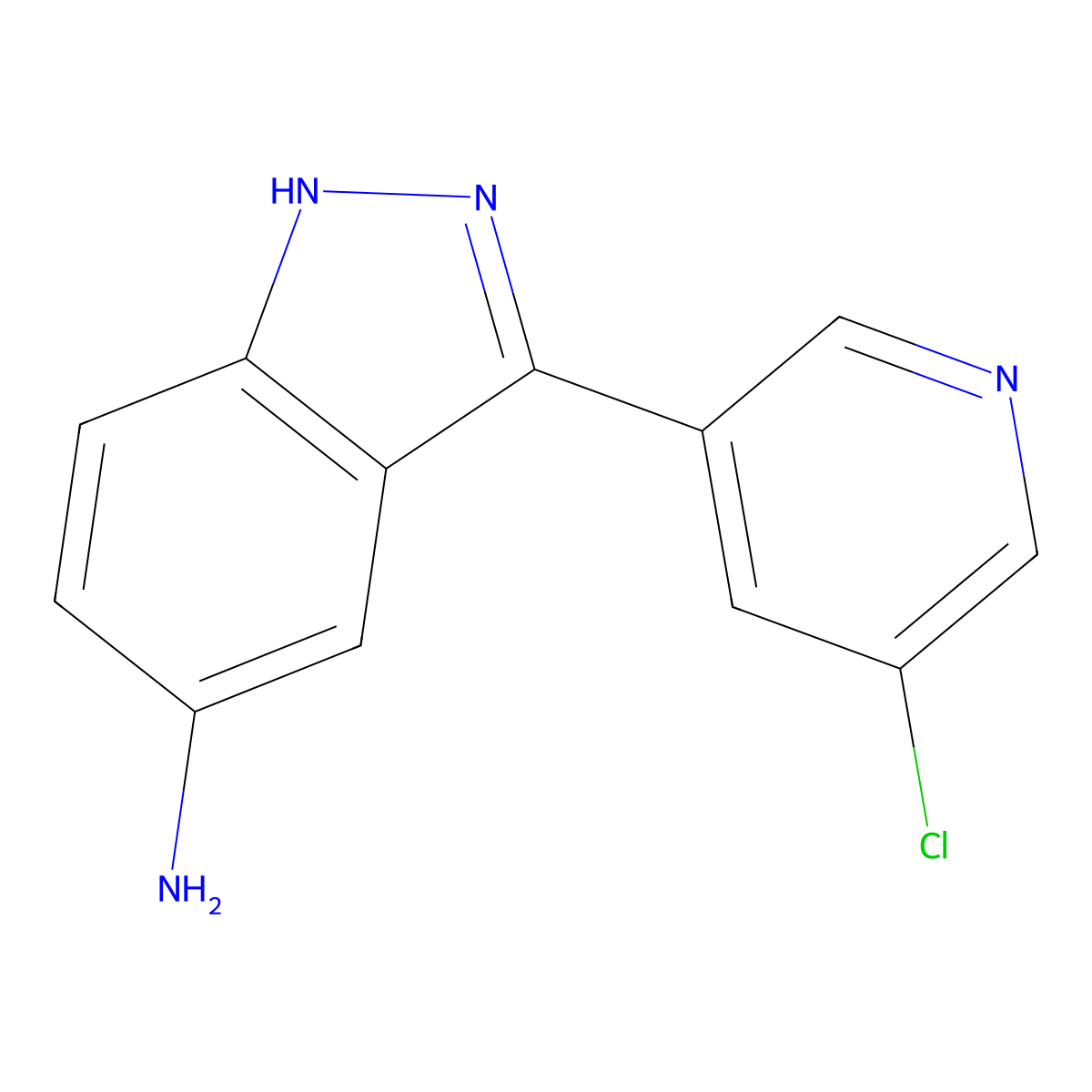 3-(5-chloropyridin-3-yl)-1H-indazol-5-amine molecular structure, CAS 1356088-15-7