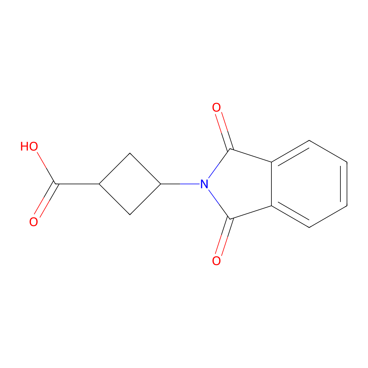 Rel-(1r,3r)-3-(1,3-dioxoisoindolin-2-yl)cyclobutane-1-carboxylic acid molecular structure, CAS 1356089-95-6