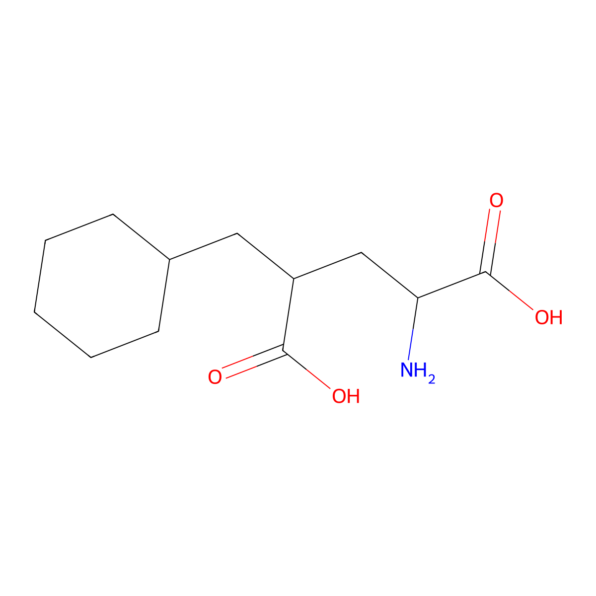 (2R,4R)-2-Amino-4-(cyclohexylmethyl)pentanedioic acid molecular structure, CAS 1356090-78-2