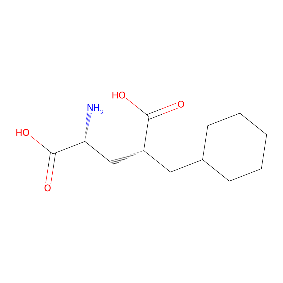 (2R,4R)-2-Amino-4-(cyclohexylmethyl)pentanedioic acid molecular structure, CAS 1356090-78-2