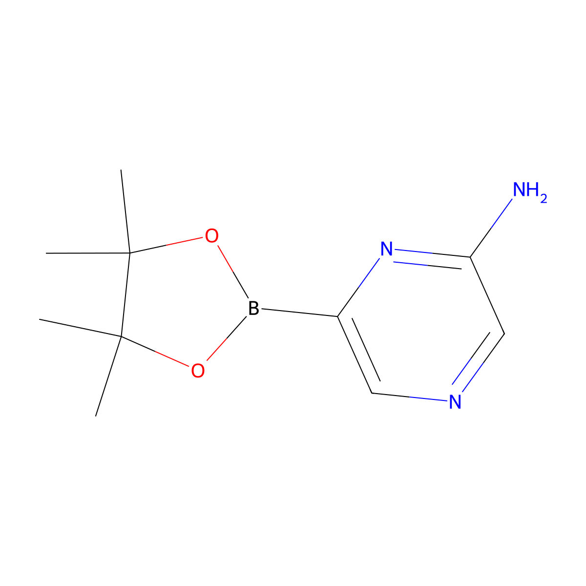 6-(4,4,5,5-Tetramethyl-1,3,2-dioxaborolan-2-YL)pyrazin-2-amine molecular structure, CAS 1356108-87-6