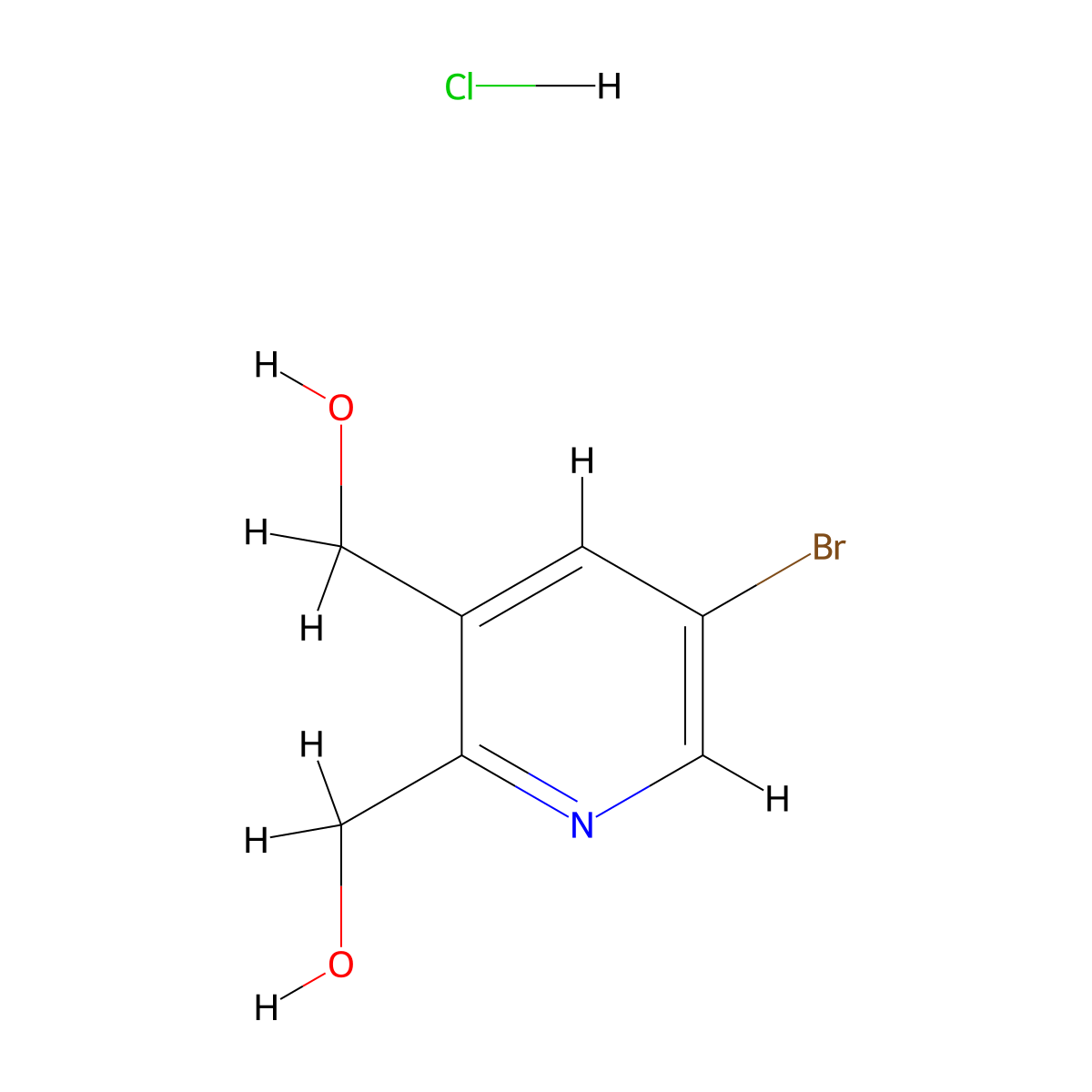 [5-Bromo-3-(hydroxymethyl)pyridin-2-yl]methanol hydrochloride molecular structure, CAS 1356108-96-7