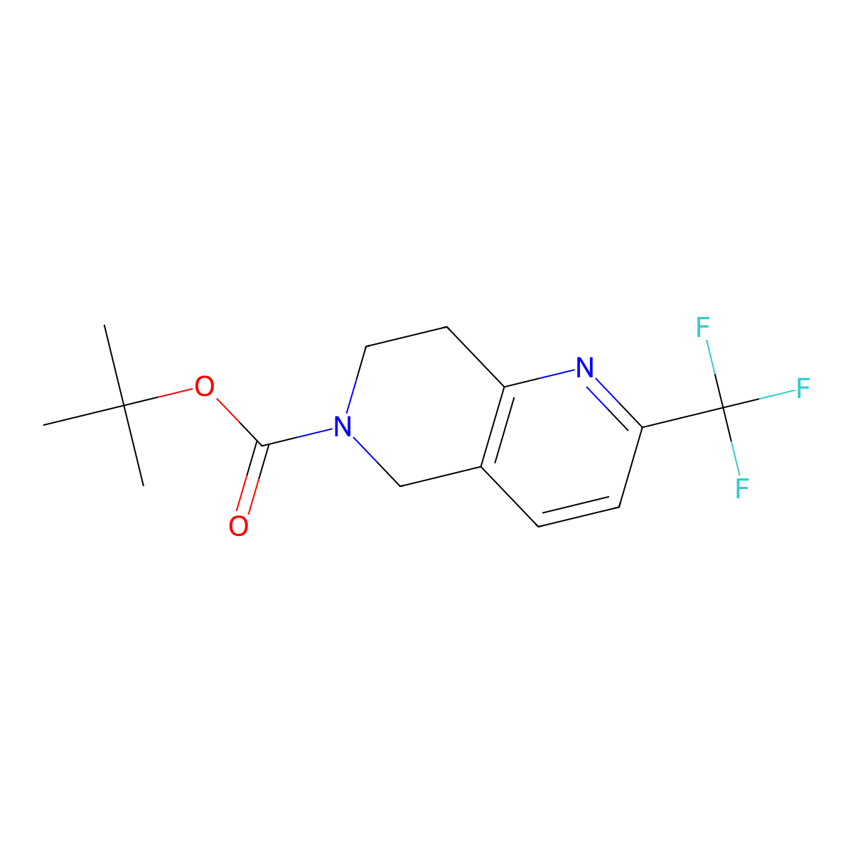 tert-butyl 2-(trifluoromethyl)-7,8-dihydro-1,6-naphthyridine-6(5H)-carboxylate molecular structure, CAS 1356109-19-7