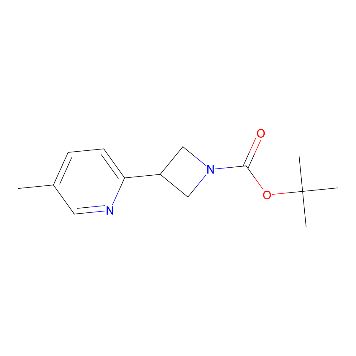 Tert-butyl 3-(5-methylpyridin-2-yl)azetidine-1-carboxylate molecular structure, CAS 1356109-60-8