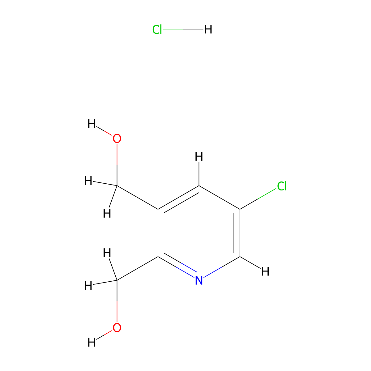 (5-Chloropyridine-2,3-diyl)dimethanol hydrochloride molecular structure, CAS 1356109-69-7