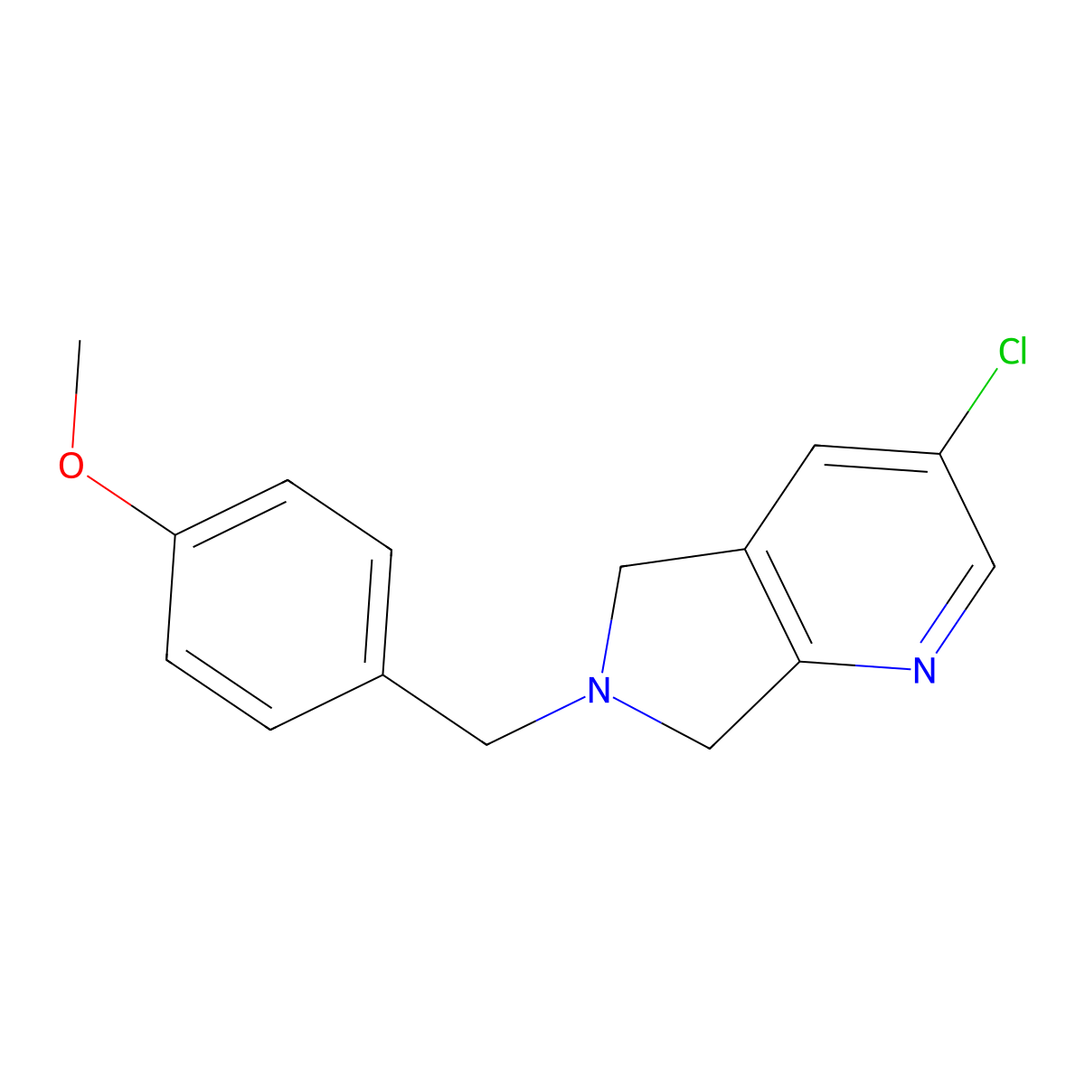 3-chloro-6-(4-methoxybenzyl)-6,7-dihydro-5H-pyrrolo[3,4-b]pyridine molecular structure, CAS 1356109-75-5