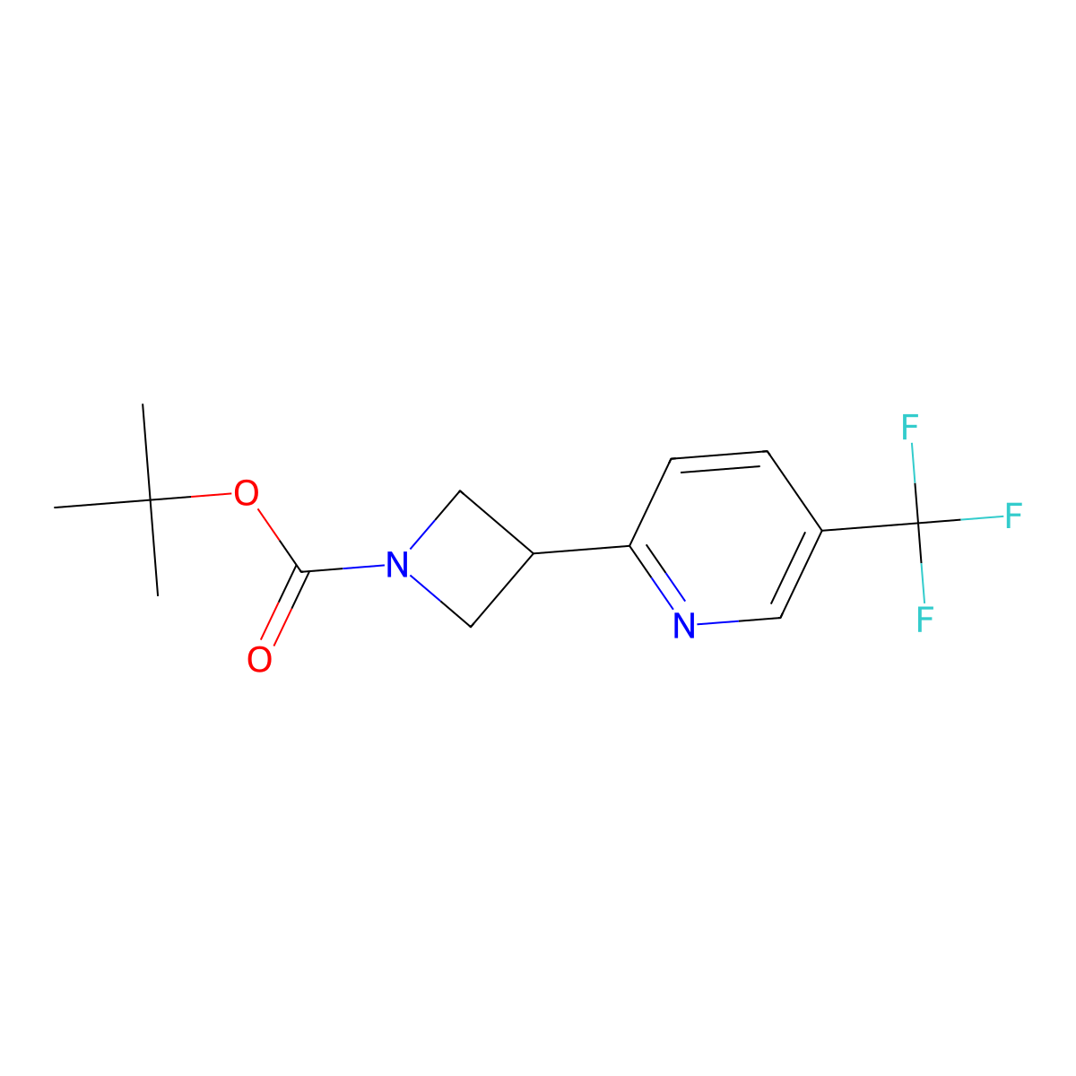 Tert-butyl 3-(5-(trifluoromethyl)pyridin-2-yl)azetidine-1-carboxylate molecular structure, CAS 1356109-78-8