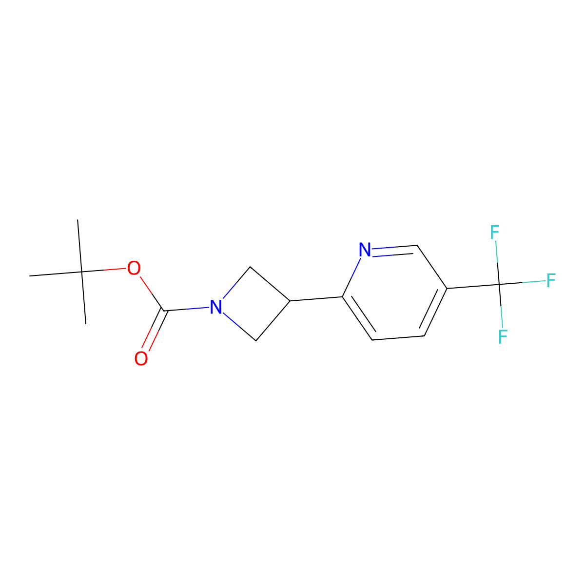 Tert-butyl 3-(5-(trifluoromethyl)pyridin-2-yl)azetidine-1-carboxylate molecular structure, CAS 1356109-78-8