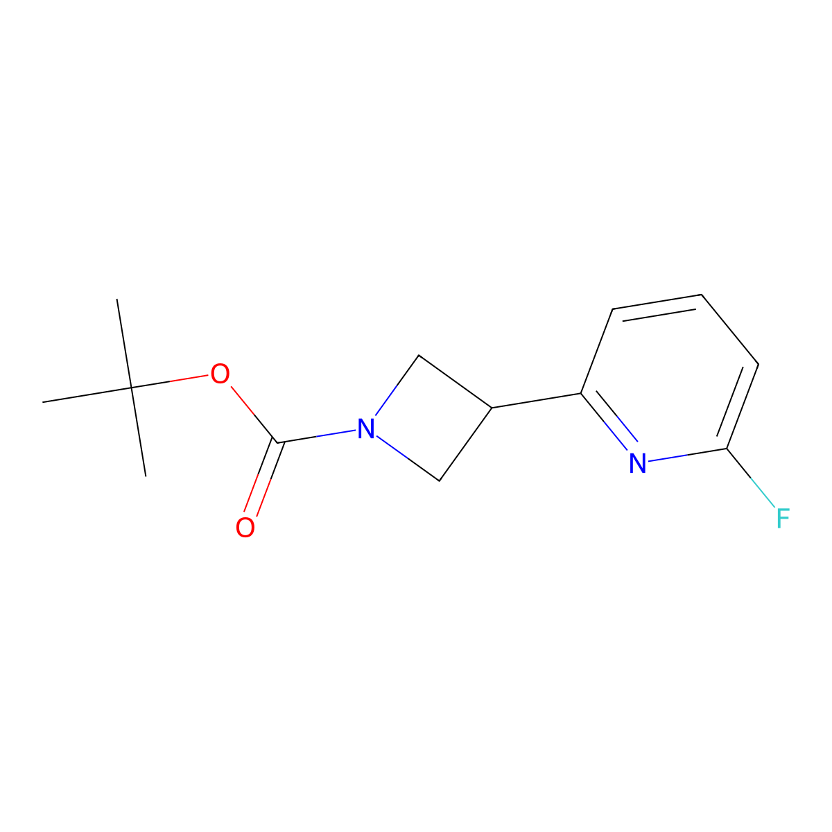 Tert-butyl 3-(6-fluoropyridin-2-yl)azetidine-1-carboxylate molecular structure, CAS 1356109-81-3