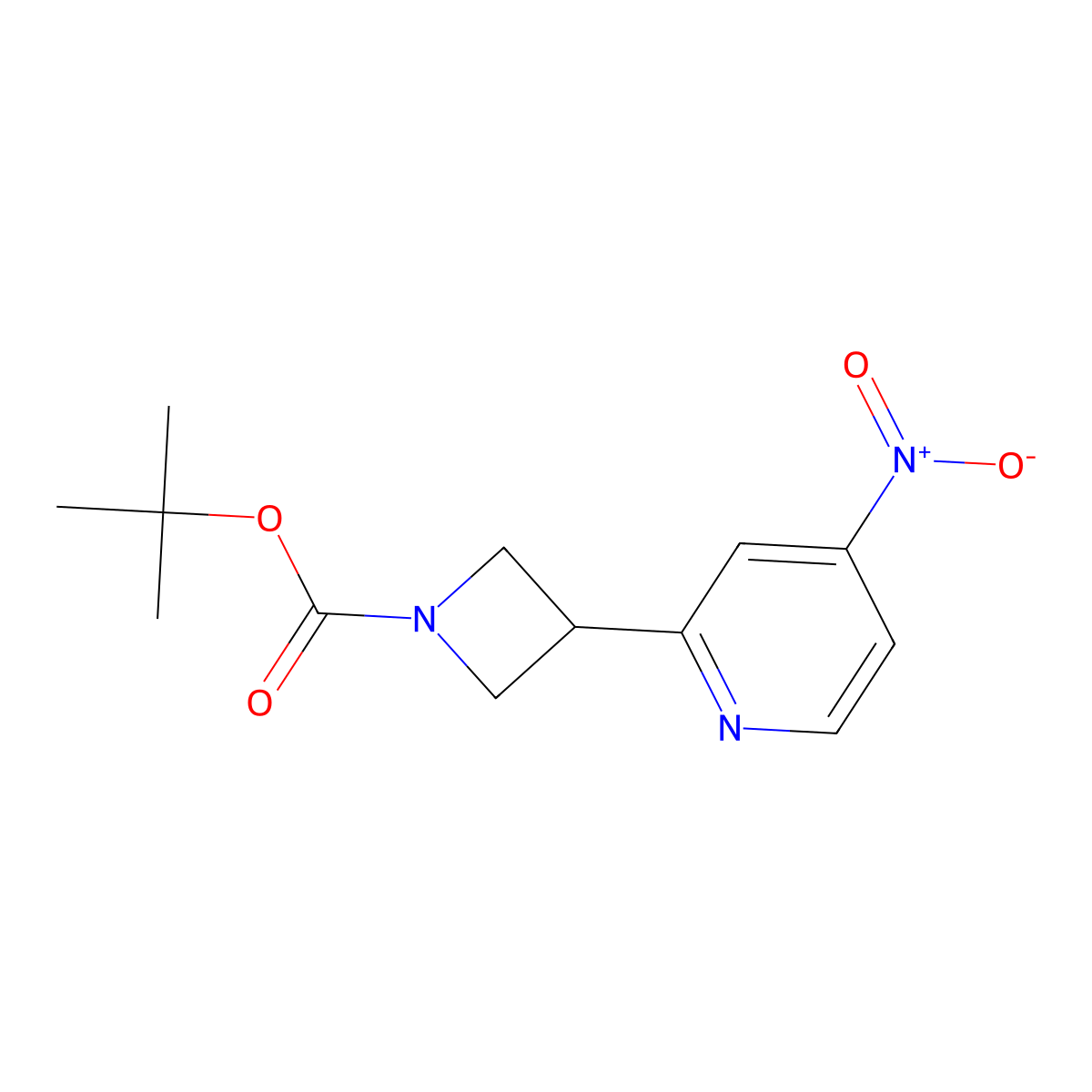 Tert-butyl 3-(4-nitropyridin-2-yl)azetidine-1-carboxylate molecular structure, CAS 1356109-84-6