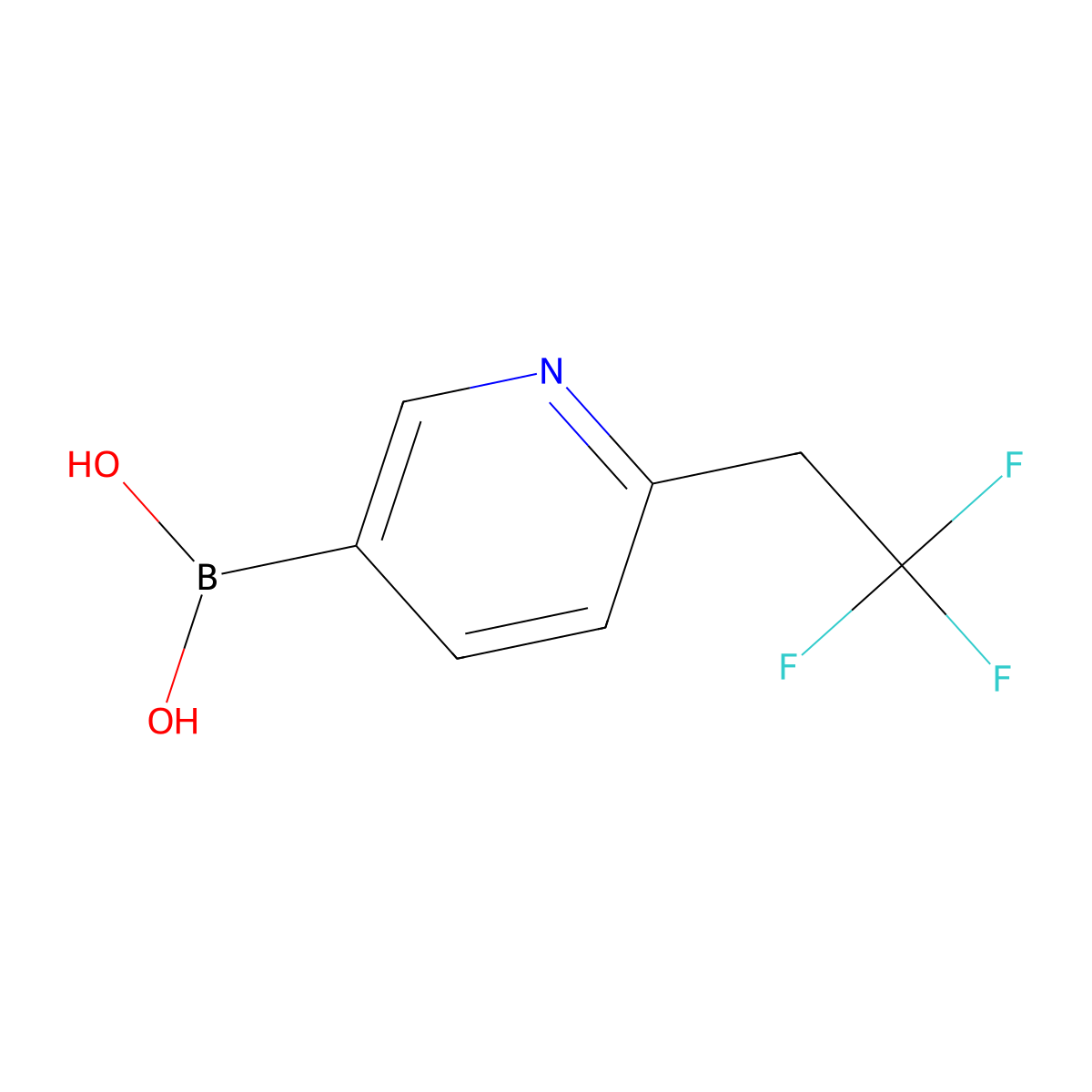 (6-(2,2,2-Trifluoroethyl)pyridin-3-yl)boronic acid molecular structure, CAS 1356109-90-4
