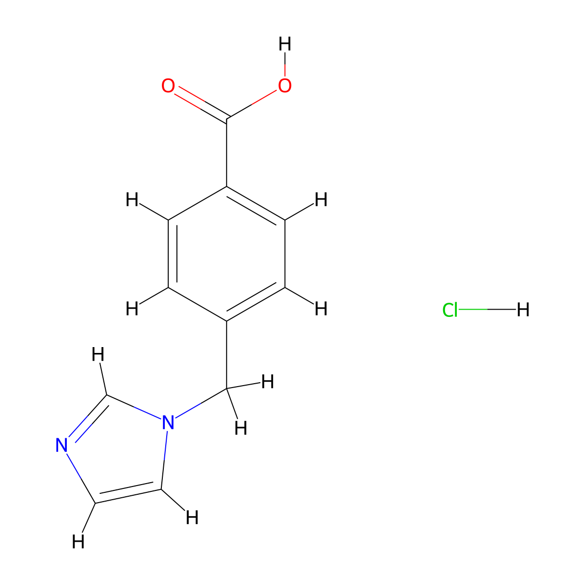 4-(1H-imidazol-1-ylmethyl)benzoic acid hydrochloride molecular structure, CAS 135611-32-4