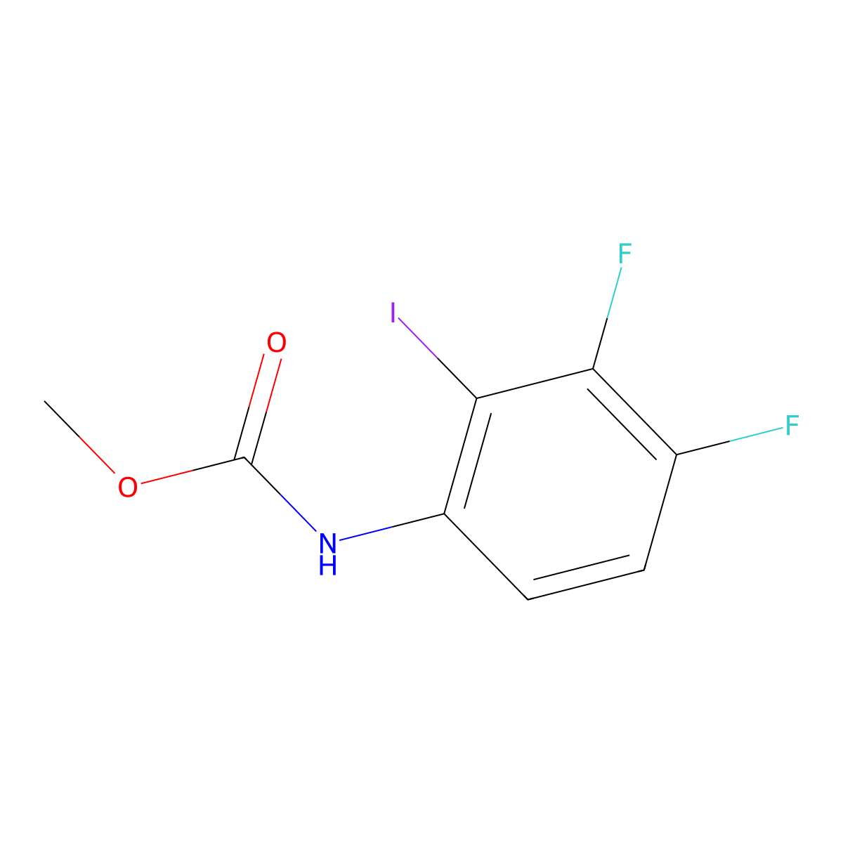 Methyl (3,4-difluoro-2-iodophenyl)carbamate molecular structure, CAS 1356110-17-2