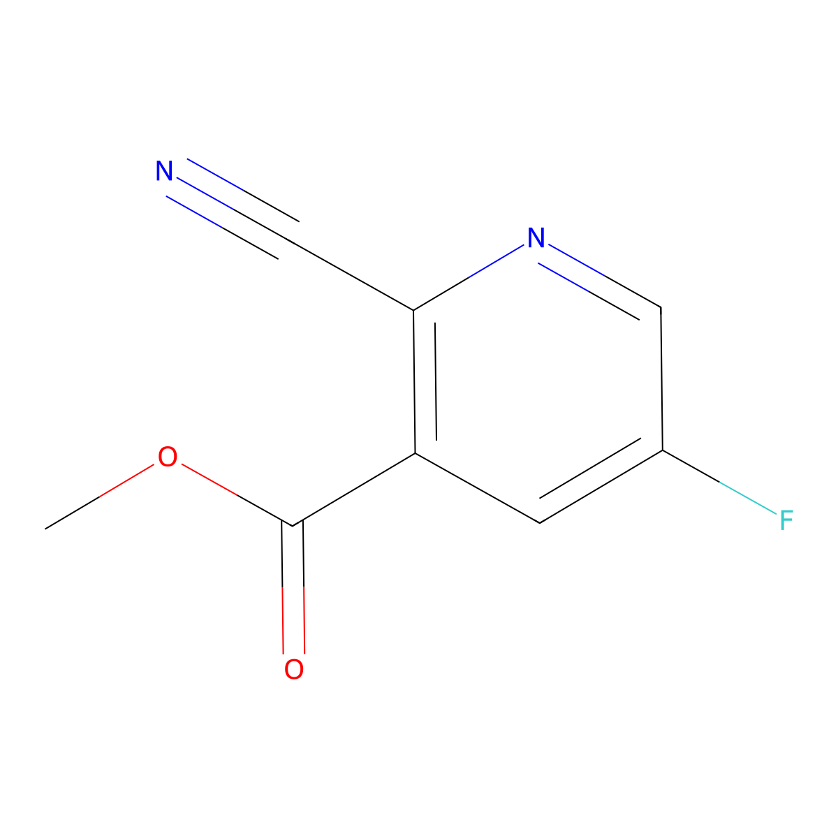 Methyl 2-cyano-5-fluoronicotinate molecular structure, CAS 1356110-37-6