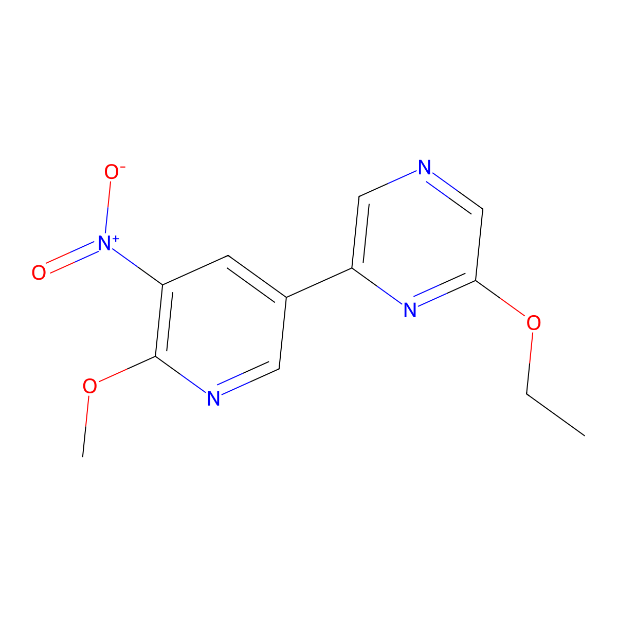 2-Ethoxy-6-(6-methoxy-5-nitropyridin-3-yl)pyrazine molecular structure, CAS 1356110-44-5