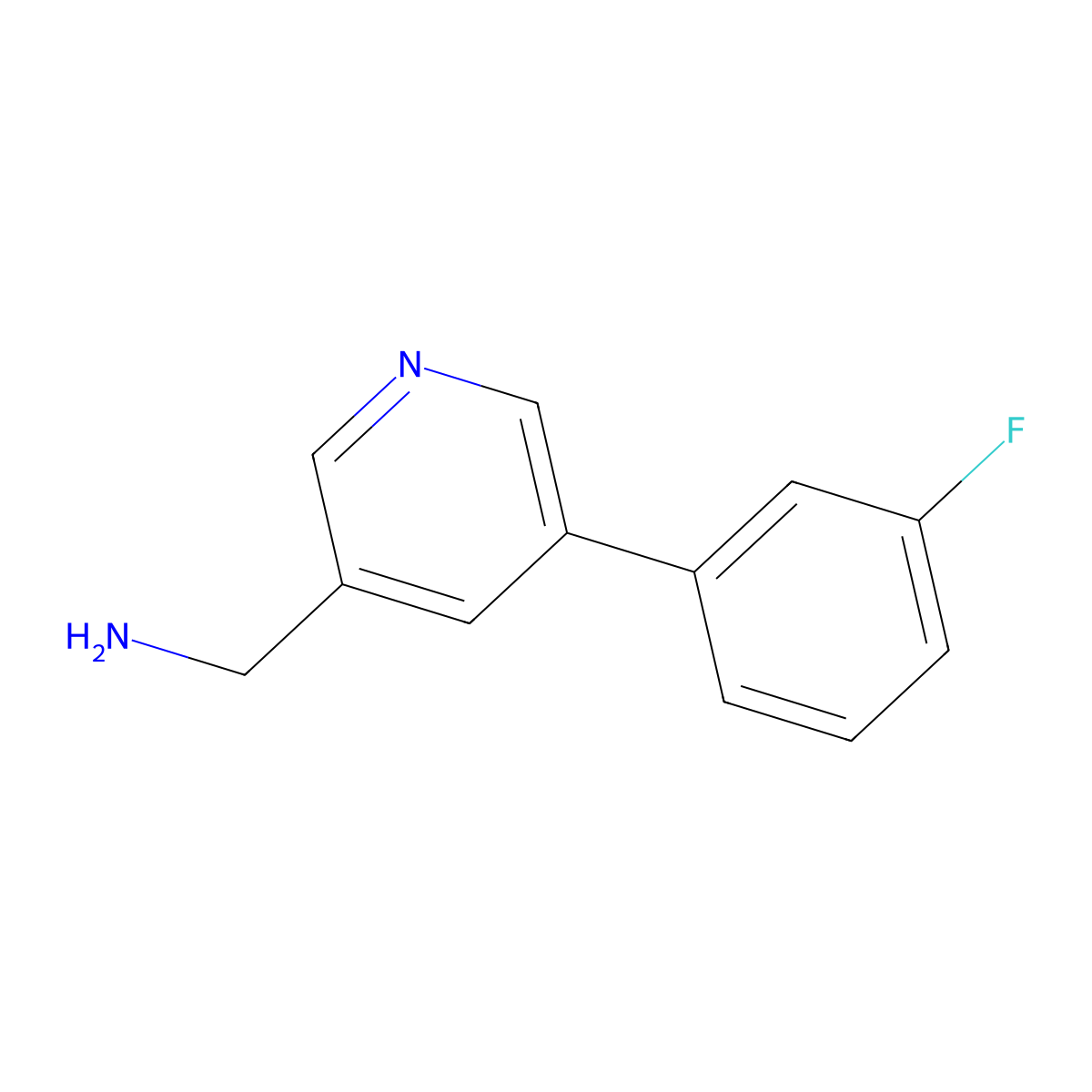 (5-(3-Fluorophenyl)pyridin-3-yl)methanamine molecular structure, CAS 1356110-47-8