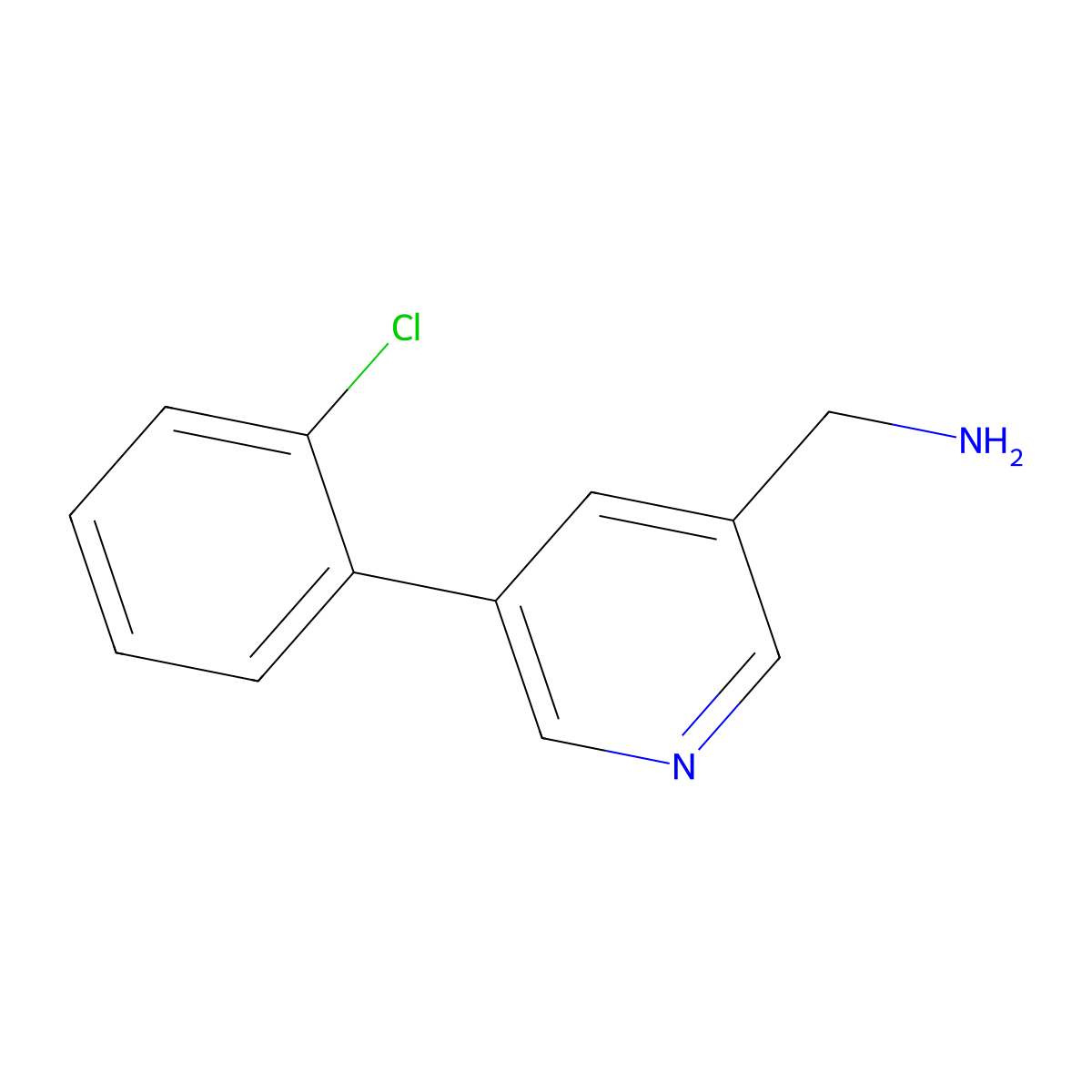 (5-(2-Chlorophenyl)pyridin-3-yl)methanamine molecular structure, CAS 1356110-57-0
