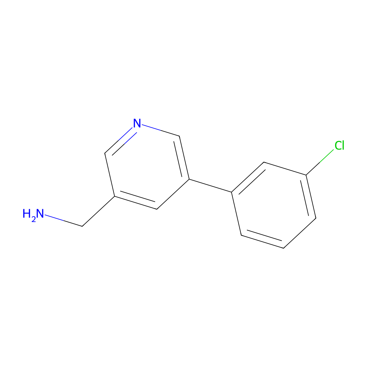 (5-(3-Chlorophenyl)pyridin-3-yl)methanamine molecular structure, CAS 1356110-67-2