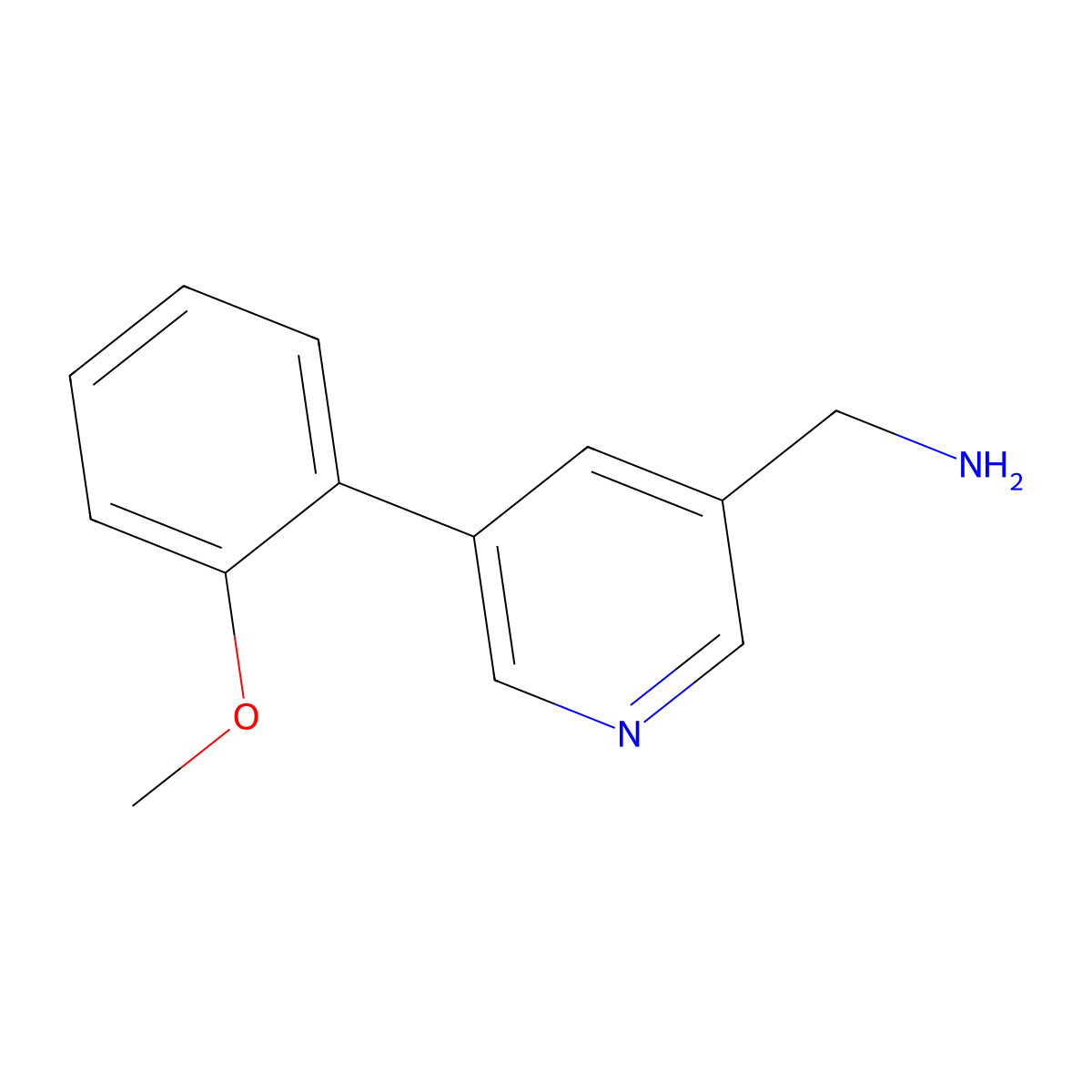 (5-(2-Methoxyphenyl)pyridin-3-yl)methanamine molecular structure, CAS 1356110-80-9