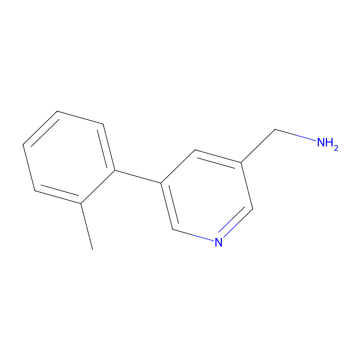 (5-(o-Tolyl)pyridin-3-yl)methanamine molecular structure, CAS 1356110-92-3