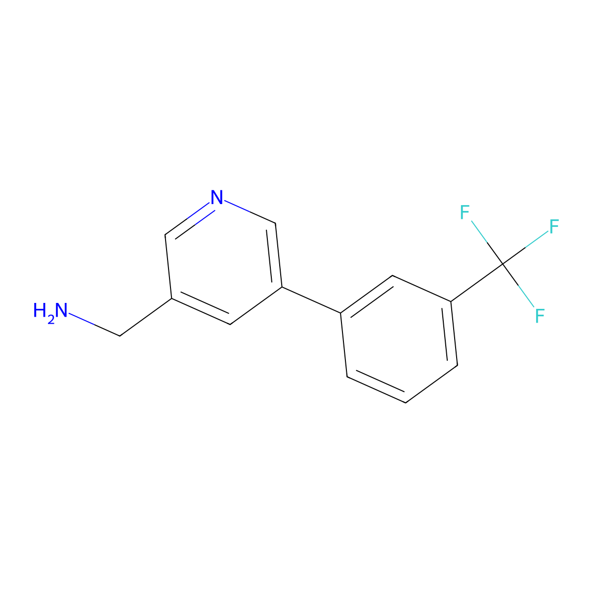 (5-(3-(Trifluoromethyl)phenyl)pyridin-3-yl)methanamine molecular structure, CAS 1356111-01-7