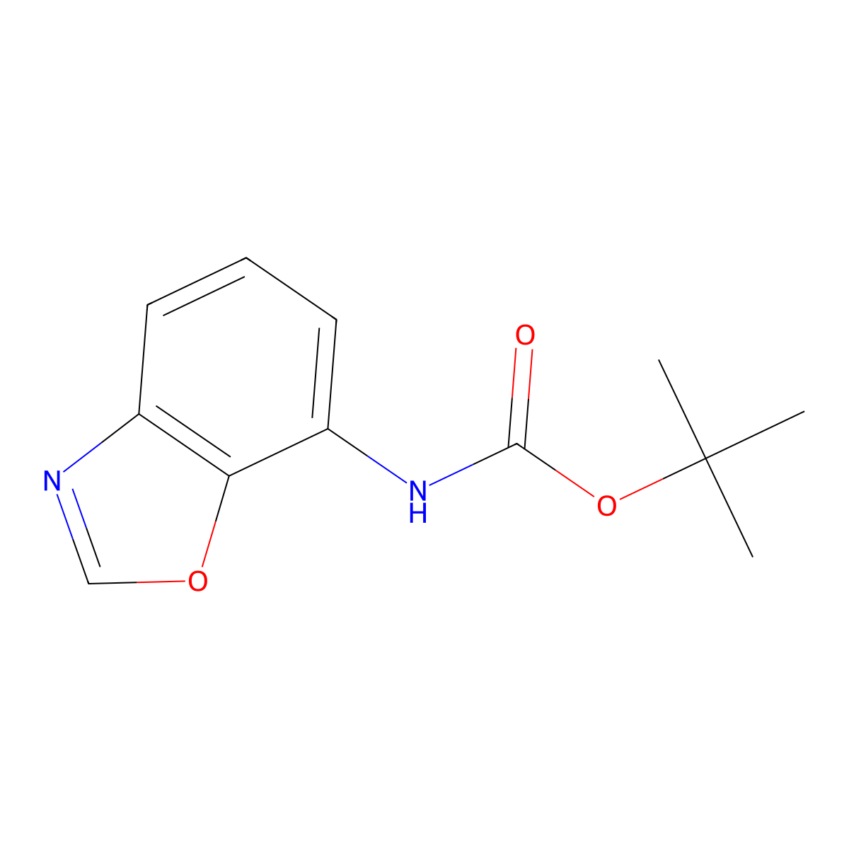 Tert-butyl benzo[d]oxazol-7-ylcarbamate molecular structure, CAS 1356111-22-2