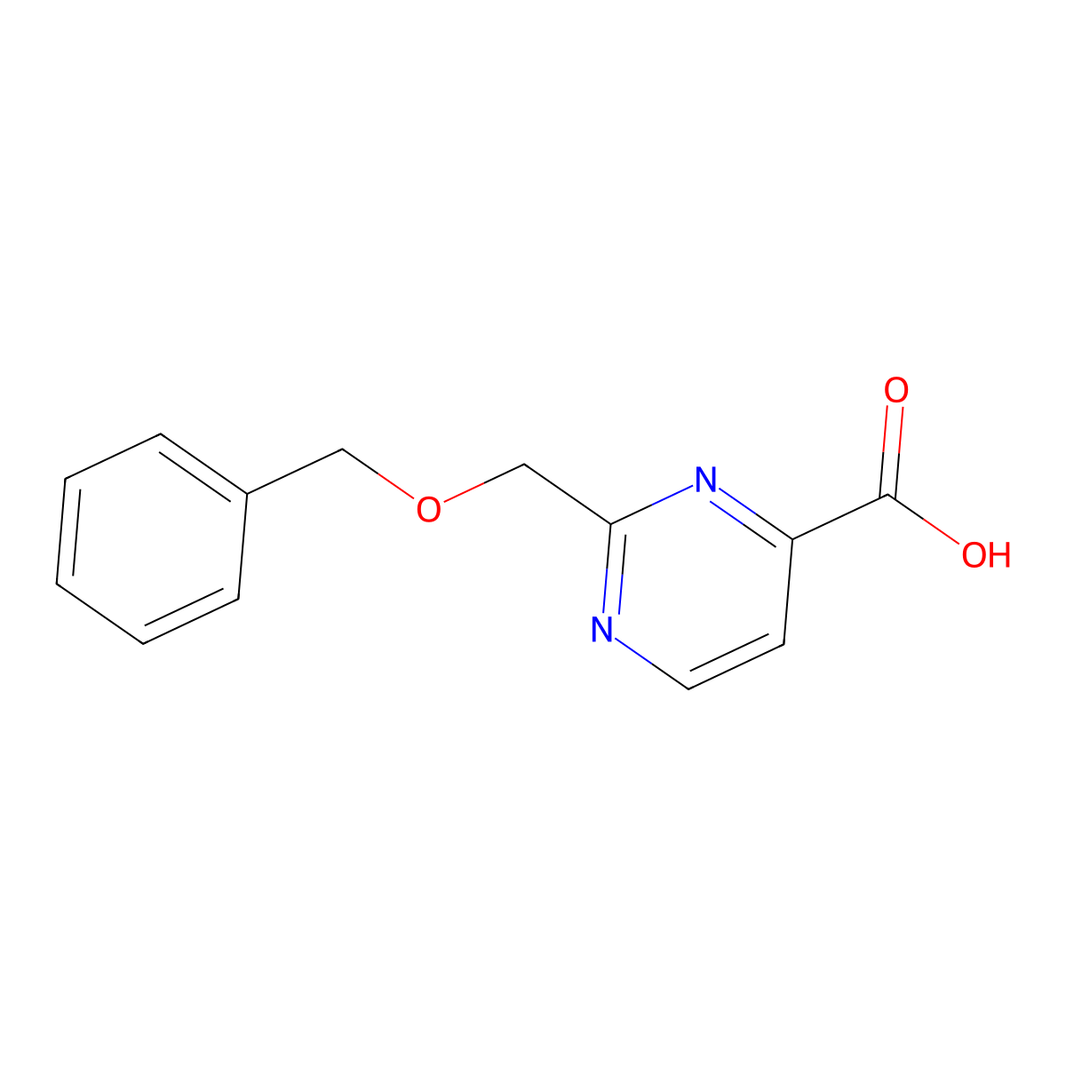 2-((Benzyloxy)methyl)pyrimidine-4-carboxylic acid molecular structure, CAS 1356111-36-8