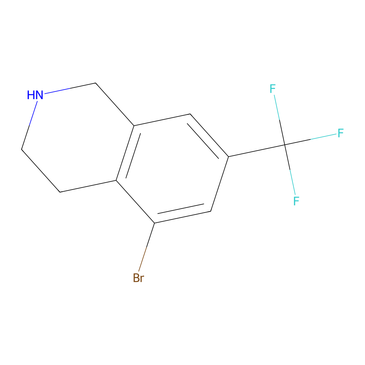 5-Bromo-7-(trifluoromethyl)-1,2,3,4-tetrahydroisoquinoline molecular structure, CAS 1356111-42-6