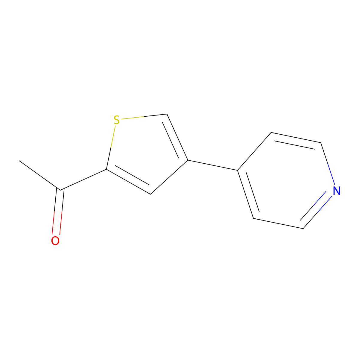 1-[4-(Pyridin-4-yl)thiophen-2-yl]ethan-1-one molecular structure, CAS 1356111-64-2