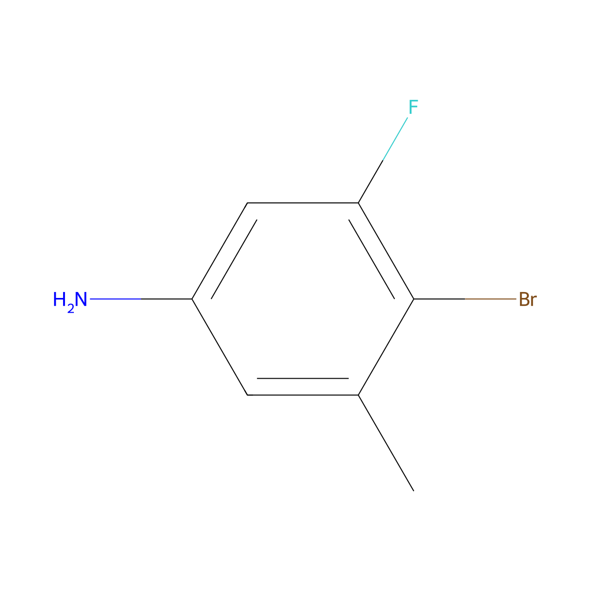 4-Bromo-3-fluoro-5-methylaniline molecular structure, CAS 1356113-07-9